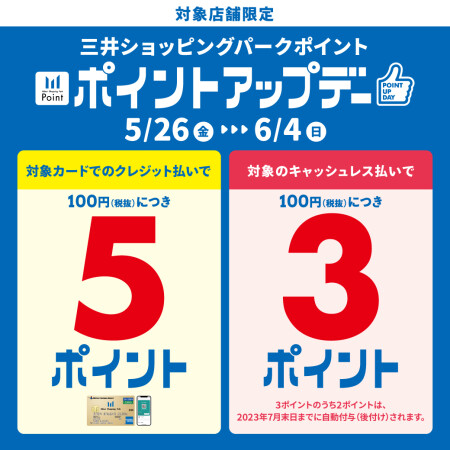 【三井ショッピングパーク限定🎉】ポイントアップデー✨