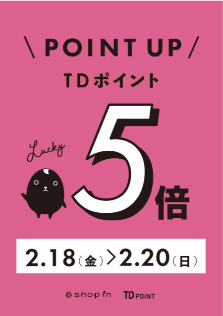🎉本日より!TDポイント5倍🎉